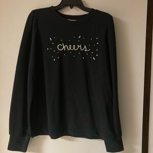 LOFT Black Embellished Sweatshirt